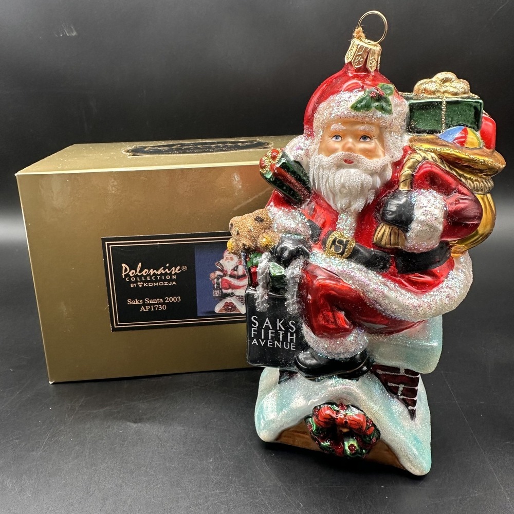KURT ADLER POLONAISE SAKS SANTA ORNAMENT AP1730